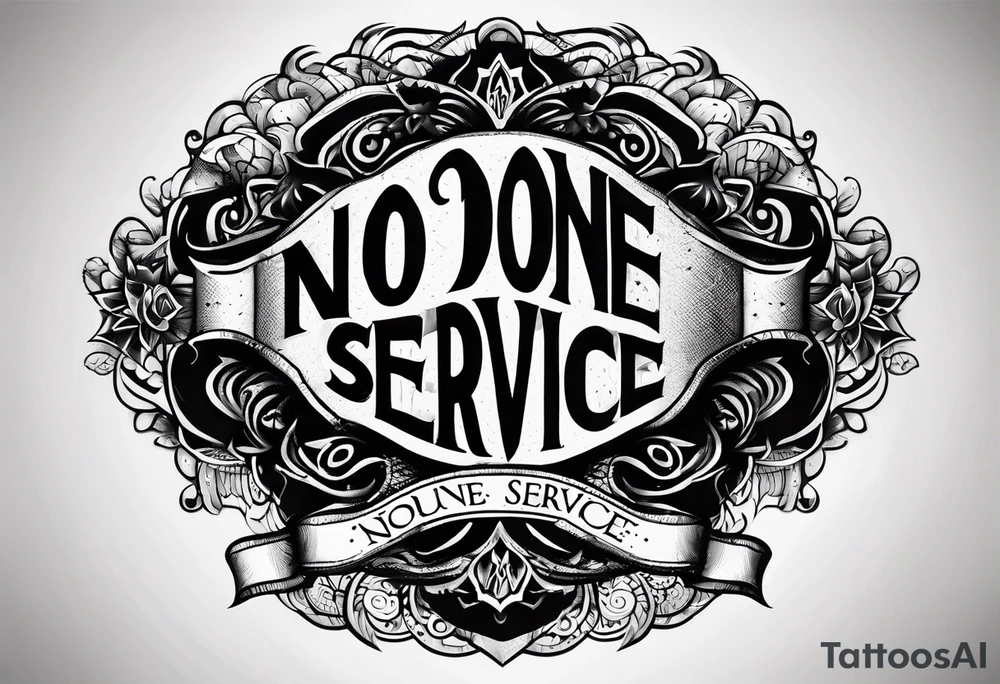 Text "no one service" tattoo idea