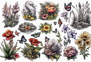 garden landscape tattoo idea