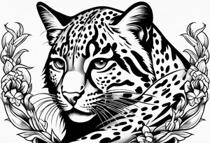 ocelot sleeve tattoo idea