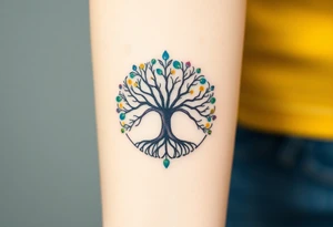 Tree of life circle tattoo idea