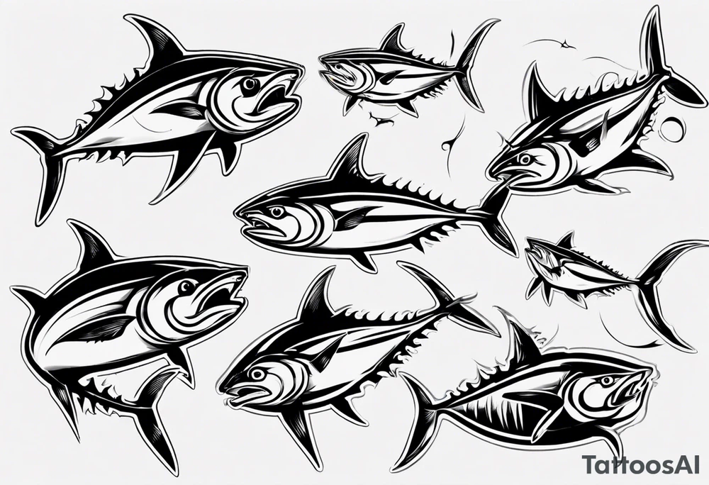 tuna with hook tattoo idea