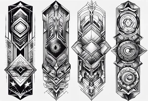 Forearm futuristic design tattoo idea
