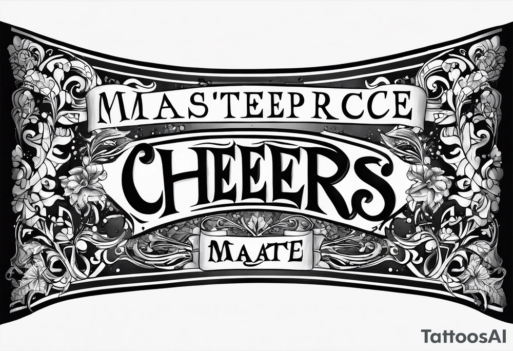 Cheers Mate text, armband +Cancer Ribbon tattoo idea