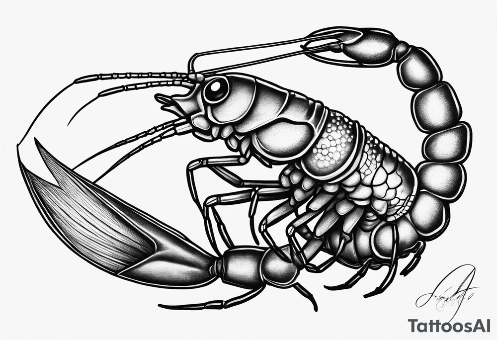 Freshwater shrimp tattoo idea