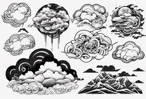big clouds and thunder tattoo idea