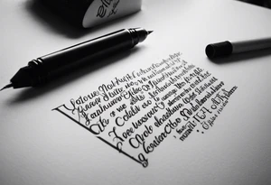 I want a tattoo with wording or Roman numerals going across the back of my neck very thin right above the shirt line. tattoo idea