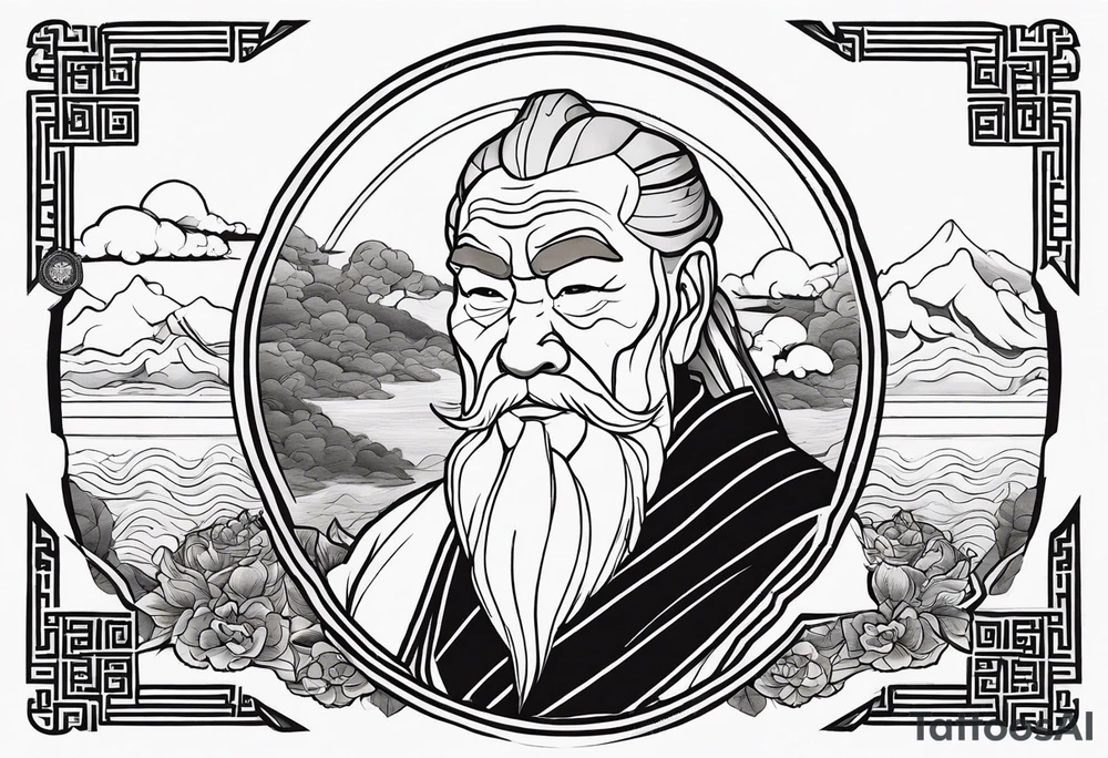 Uncle Iroh from avatar the last aibender in a powerfull way tattoo idea