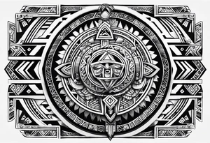 aztec rune sleeve tattoo idea