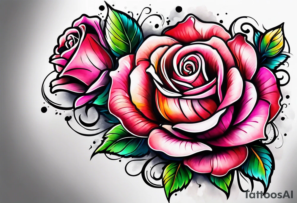 beautiful rose tattoo for buttcheek back upper thigh, streetstyle, urban, hip-hop,rap tattoo idea