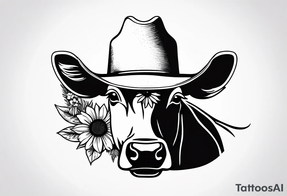 Cow print, cowboy hat, sun flowers, tattoo idea