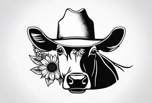 Cow print, cowboy hat, sun flowers, tattoo idea