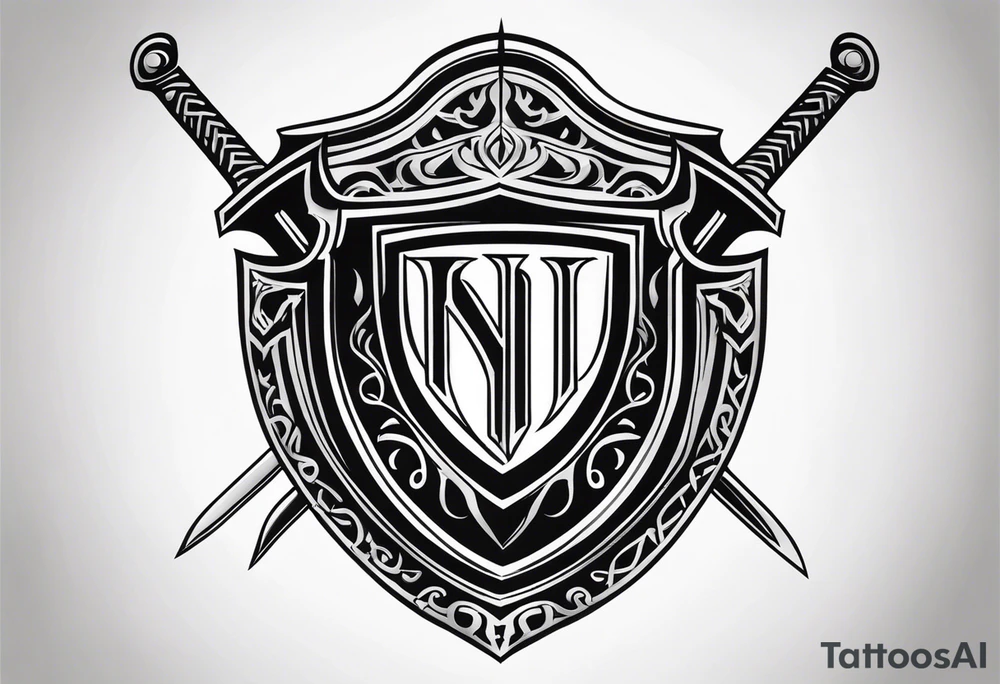 Valhalla shield sword tattoo idea