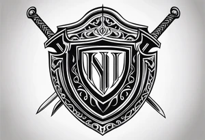 Valhalla shield sword tattoo idea