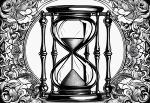 carpe diem hour glass that represent kid adult old tattoo idea
