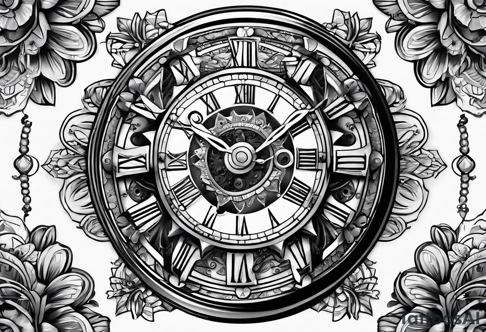 A mechanical watch face tattoo idea