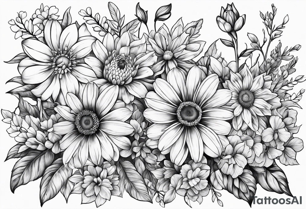 Wild flower garden tattoo idea