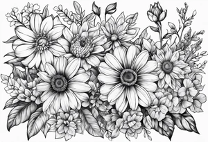 Wild flower garden tattoo idea