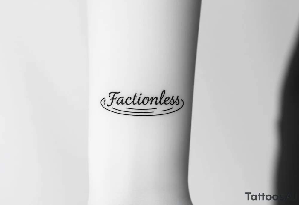 A water ripple effect with the word "Factionless" subtly appearing, representing those who reject societal divisions tattoo idea
