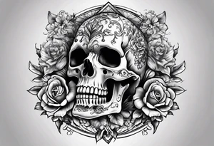 someone raising a skeleton tattoo idea