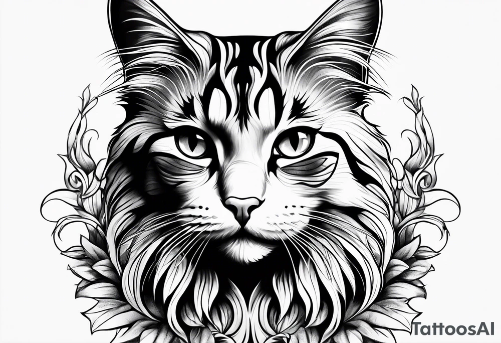 a beautiful cat tattoo idea
