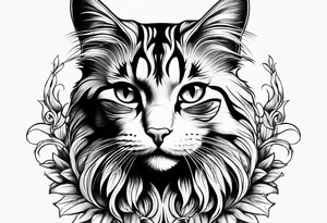 a beautiful cat tattoo idea