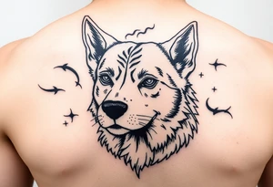 dog Japanese style tattoo idea