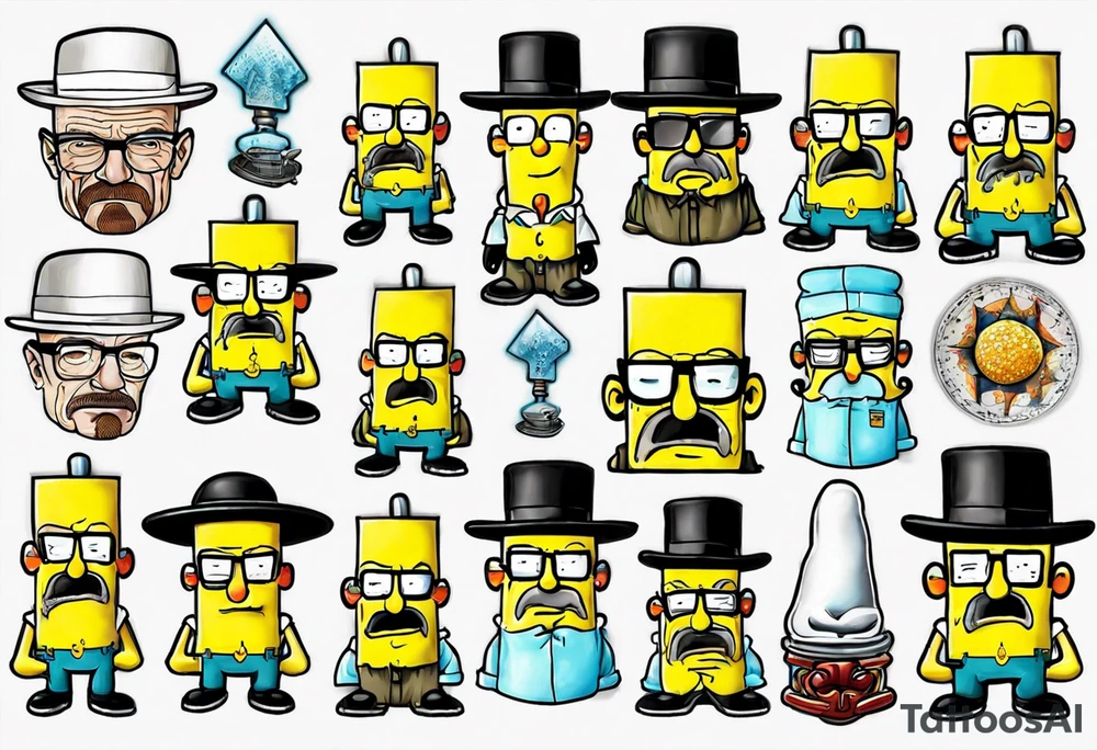 Walter white sponge bob tattoo idea