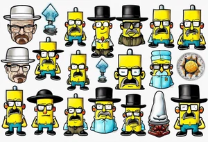 Walter white sponge bob tattoo idea