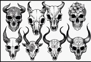 animal skulls tattoo idea