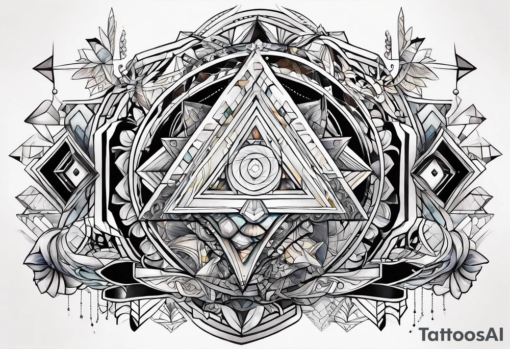Geometrical painting tattoo idea