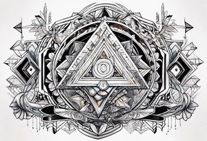 Geometrical painting tattoo idea
