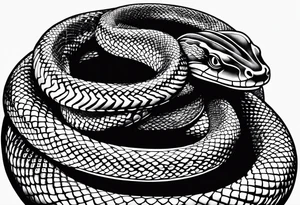 A snake that has text along its' body saying something about conquering fear tattoo idea