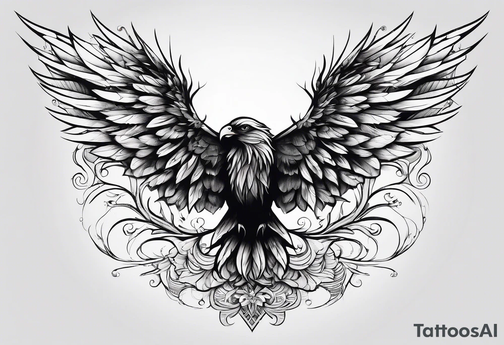 tree wings, but the branches are the wings  and no feathers or leaves. tattoo idea
