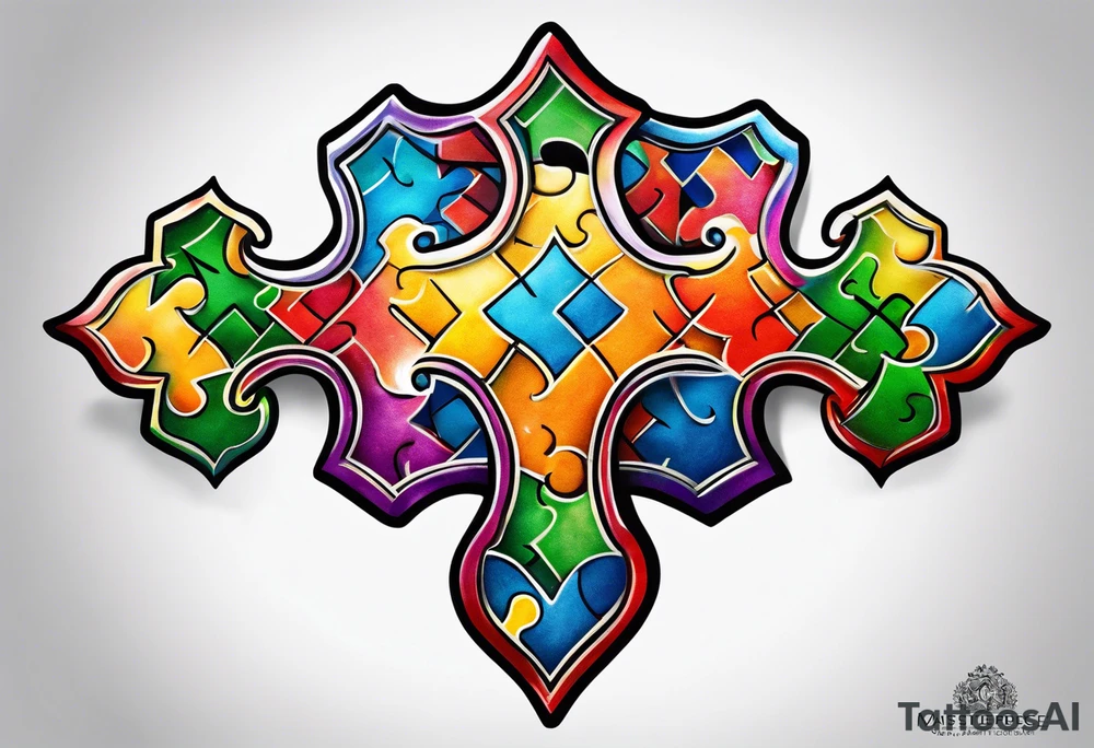 Autism Awareness puzzle piece tattoo idea