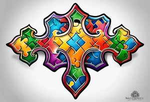 Autism Awareness puzzle piece tattoo idea
