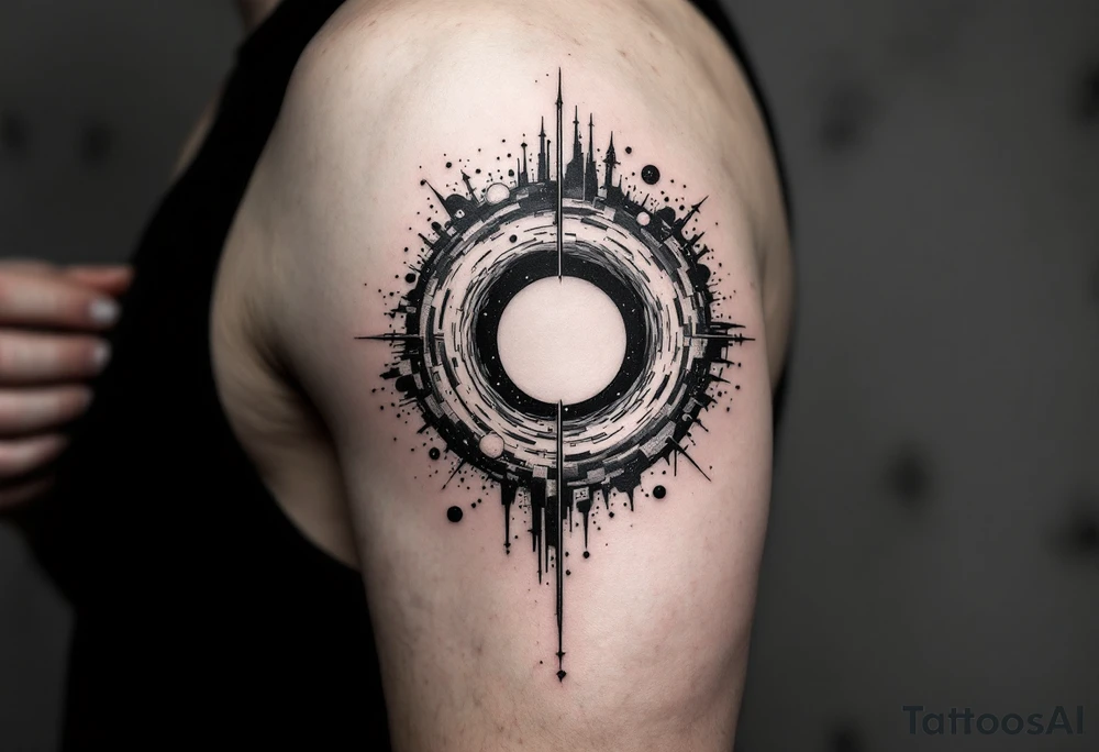 2 different universe's on each side of a black hole tattoo idea 2 different universe's on each side of a black hole tattoo idea