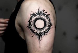 2 different universe's on each side of a black hole tattoo idea