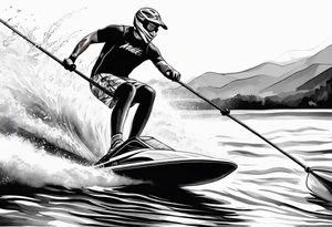 water skier tattoo idea