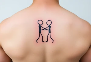 Two stick figures holding each other tattoo idea