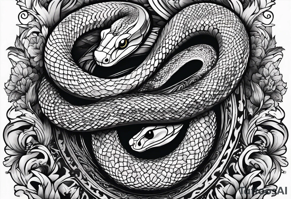 Snake with lsd effect tattoo idea