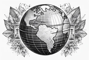 bomb exploding globe tattoo idea