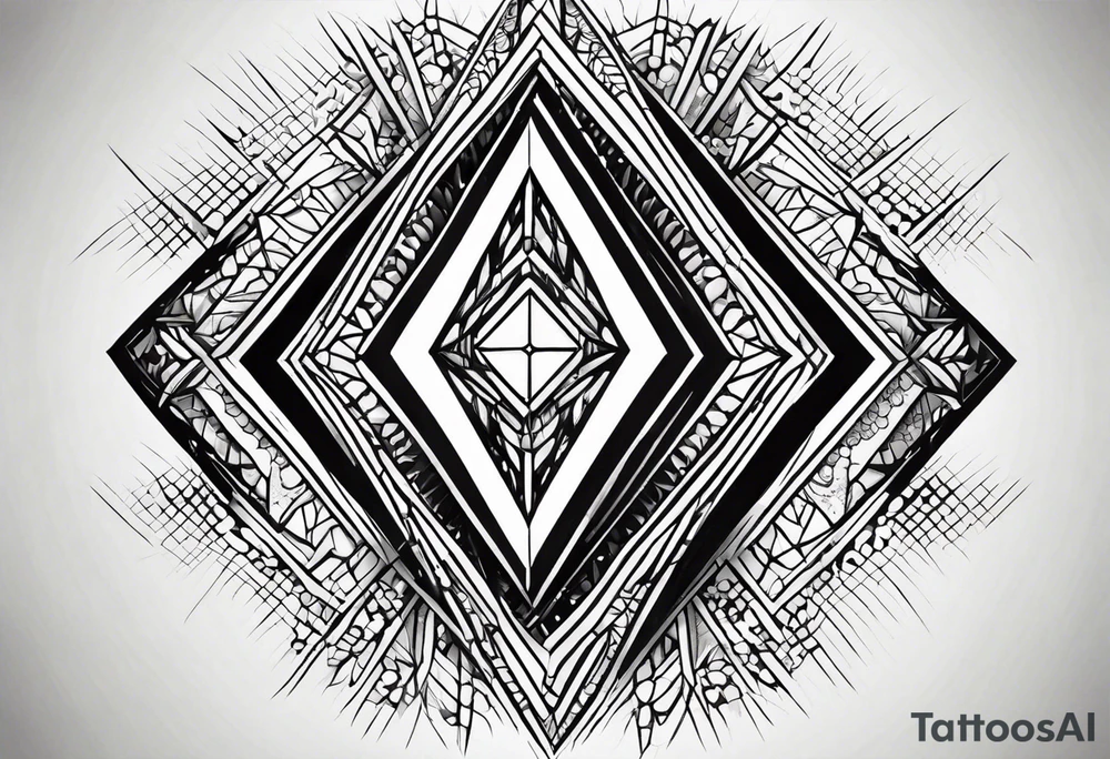 simple Dimond shape split in half tattoo idea