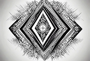 simple Dimond shape split in half tattoo idea