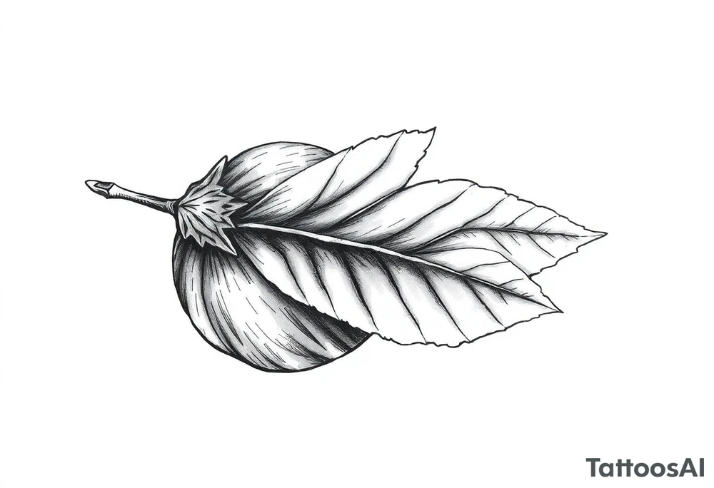 A hazelnut with leave tattoo idea