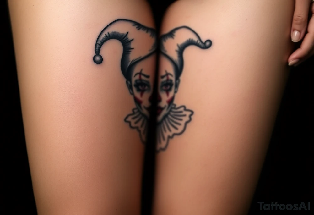 Sad female clown tattoo idea