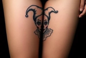 Sad female clown tattoo idea