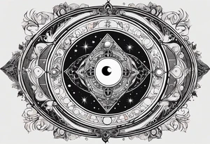 Astrology, Gemini, Natal Chart, angelic, vision, planetary, yin yang, the moon, spiritual third eye, mystical armband tattoo idea