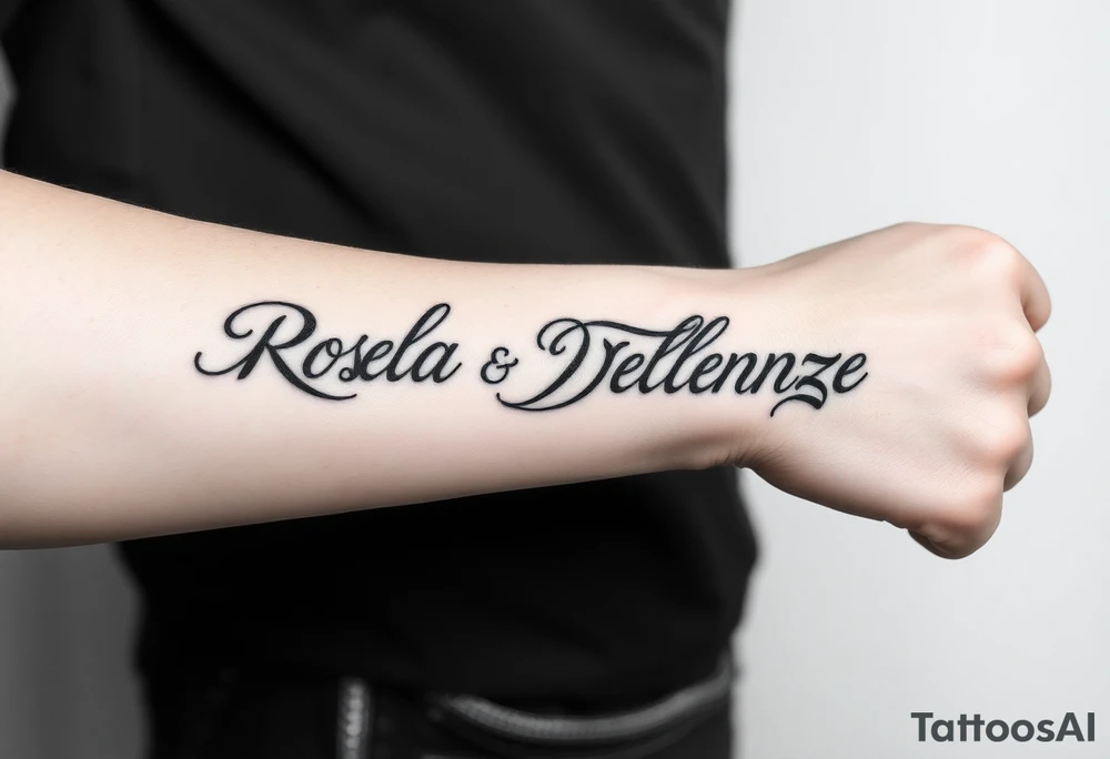 Combine the names rosela dashi and thellenze for a tattoo tattoo idea