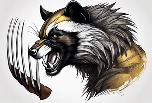 Wolverine animal hunting tattoo idea