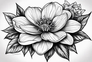 Violet flower tattoo idea